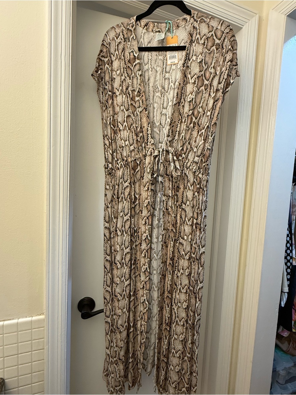 Kona sol swim cover up Snake-Print cover up - Neutral Brown